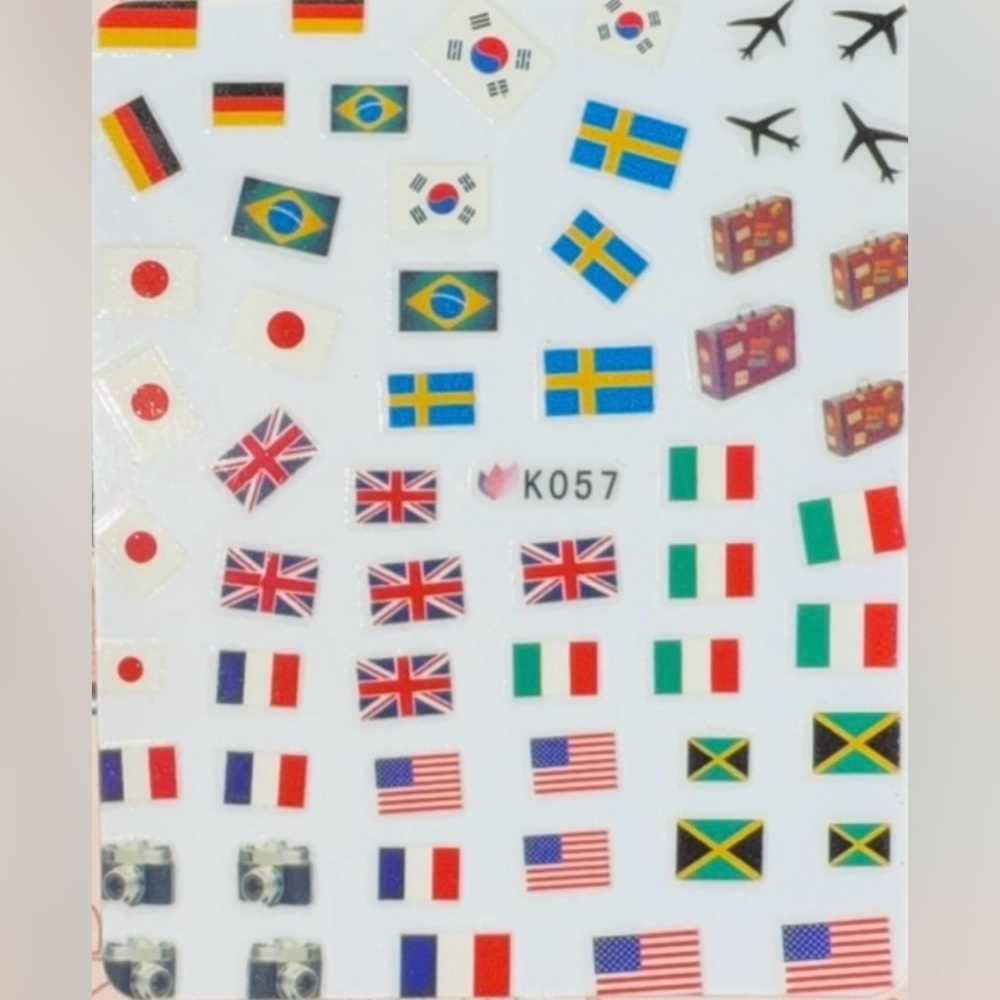 $2 3D Nail Art Stickers Travel Flags. New. $2 WITH ANY $10 ORDER OR MORE